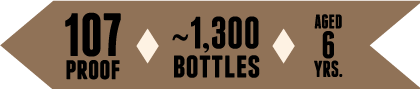 107 Proof • ~1,300 Bottles • Aged 6 Years